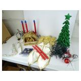 Assorted Christmas items with Dept 56 Signs