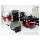 Red Crock Pot - Stainless Waffle Maker - and