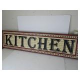 Wooden Kitchen Sign - Burlap Texture - 47x12
