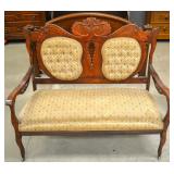 Victorian walnut loveseat