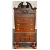 Mahognay bonnet top highboy chest
