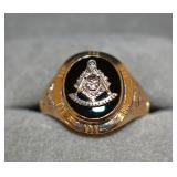10K gold Masonic ring