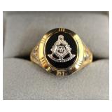 10K gold Masonic ring