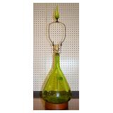 36" Blenko MCM green lamp