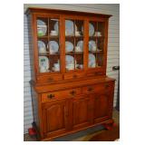 Solid black cherry colonial hutch