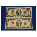 Stamped US $2 bills