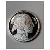 Indian/buffalo 1/2 ounce .999 fine silver round