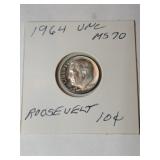 1964 uncirculated Roosevelt dime