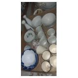 Oriental small drinking cups, saucer plates,