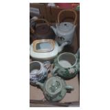 Oriental hand painted tea pots and jugs