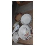 Soup bowls and porcelain spoons