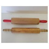 2 wooden rolling pins