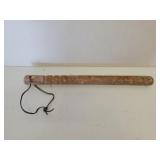 Vintage woodwn Billy Club 18in leather strap