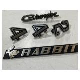 Rabbit, Charger, 442 vintage car emblems