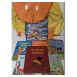 Vtg Kids Books & Pop up 3ft tall Duck Toy Bin