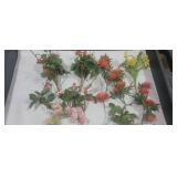 Vintage plastic floral arrangements