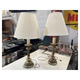 Pair of Stiffel brass candlestick table lamps