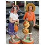 Mexican folk art vintage hand-painted clay