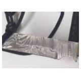 New 4" Damascus Necklace Knife with leather