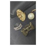 Large Cocktail Ring Collection Costume Jewelry