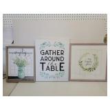 3 Home decor wall hangings 15x19