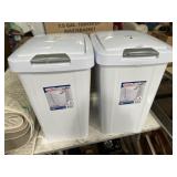 2 NEW Sterilite touch top 7.5 gallon waste
