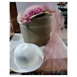 Hat box 2 vintage hats