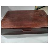 Wooden box of trinkets