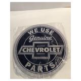 12 in round metal Chevrolet sign