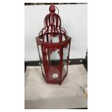 Red hanging decoration For 3x8 inch candles with