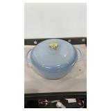 12 inch cooking crock enamel cast iron pot (blue,