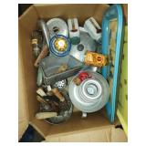Box of vintage kitchen items. Jello molds,