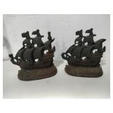 Cast iron ship bookends