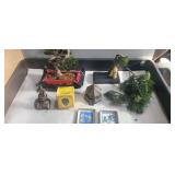 Faux bonsai tree decor, oriental incense burners