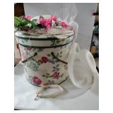 Floral hat box, flowered hat and a mashup