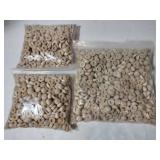 Three bags wooden half round