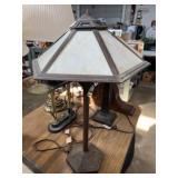 Mission style lamp, missing glass panel and