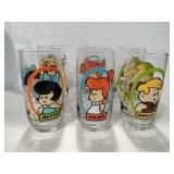 6 Flintstone kids glasses 1986