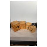 wooden rooster canister set early 1950s