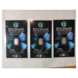 3 Benchmark I grain.  .999 fine silver