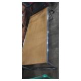 Wooden coffee table chrome frame
