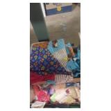 Quilting squares fabric assortment and thread