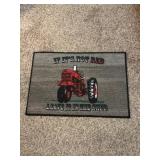 18 in x 27 in Red tractor door mat