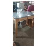 Stainless steel top kitchen island table