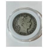 1907 Barber half dollar