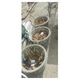 3 matching concrete Planter pots