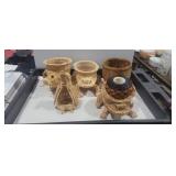Wicker animal planters