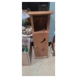 Wood outhouse toilet paper holder 24in tall