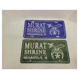 2 Murat Shrine Indianapolis, IN metal license