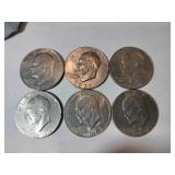 6 Eisenhower dollar 70s
